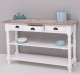 Wall console with turned legs, two shelves and three drawers