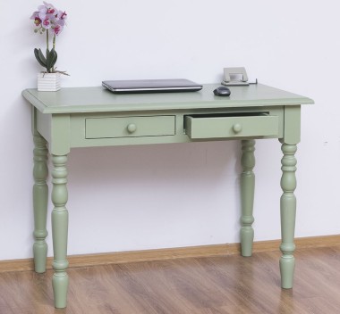 Writing table with turned legs, 2 drawers