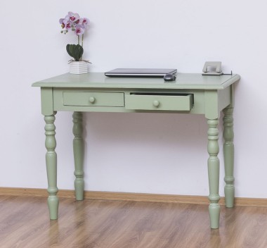 Writing table with turned legs, 2 drawers