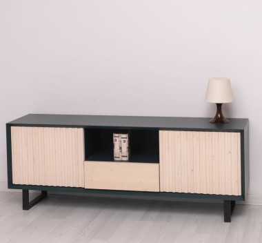 TV sideboard with 2 doors and 1 drawer "Slatted"