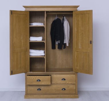 Wardrobe with 2 doors and 3 drawers