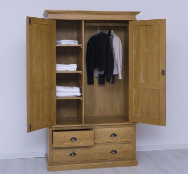 Wardrobe with 2 doors and 3 drawers