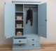 Wardrobe with 2 doors and 3 drawers