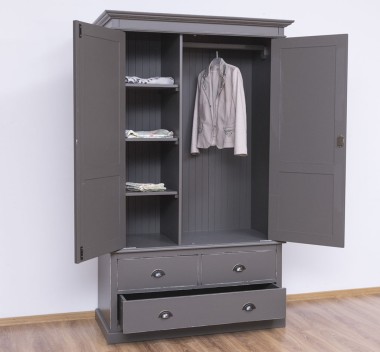 Wardrobe with 2 doors and 3 drawers