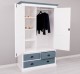 Wardrobe with 2 doors and 3 drawers