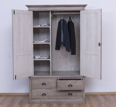 Wardrobe with 2 doors and 3 drawers