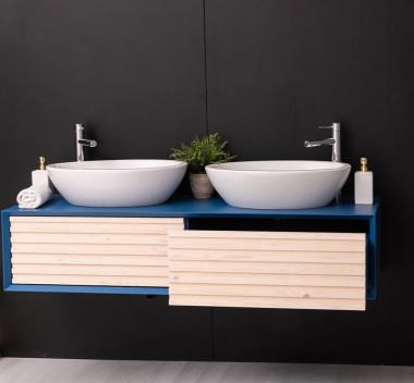 Bathroom item 2 drawers "Slatted"