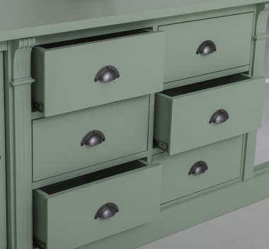 Buffet with 2 doors, 6 drawers, BAS, Directoire Collection