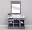 Bathroom cabinet with 1 lamellar door with shutter mirror frame