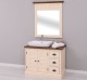 Bathroom base unit double shutter doors + 3 drawers  + shutter mirror frame, sink and faucets include in price - Color Top_P064 