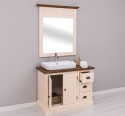 Bathroom base unit double shutter doors + 3 drawers  + shutter mirror frame, sink and faucets include in price - Color Top_P064 