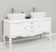 Bathroom furniture with curved legs, two doors and three drawers, sinks include in price - Color_P004 - PAINT