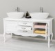 Bathroom furniture with curved legs, two doors and three drawers, sinks include in price - Color_P004 - PAINT