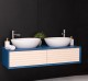 Bathroom Item 2 Drawers "Slatted" with 2 sinks included in price - Color Corp_P045 - Color Drawers_P095 - DOUBLE COLORED