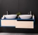 Bathroom Item 2 Drawers "Slatted" with 2 sinks included in price - Color Corp_P045 - Color Drawers_P095 - DOUBLE COLORED