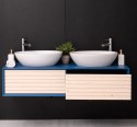 Bathroom Item 2 Drawers "Slatted" with 2 sinks included in price - Color Corp_P045 - Color Drawers_P095 - DOUBLE COLORED