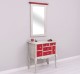 Console with curved legs and 7 multicolored drawers + mirror - Corp_P090 - Drawers_P047 - Cornice_P0