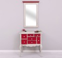 Console with curved legs and 7 multicolored drawers + mirror - Corp_P090 - Drawers_P047 - Cornice_P0