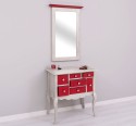 Console with curved legs and 7 multicolored drawers + mirror - Corp_P090 - Drawers_P047 - Cornice_P0