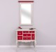 Console with curved legs and 7 multicolored drawers + mirror - Corp_P090 - Drawers_P047 - Cornice_P0