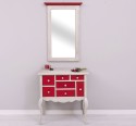 Console with curved legs and 7 multicolored drawers + mirror - Corp_P090 - Drawers_P047 - Cornice_P0