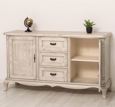 Chest of drawers "Chic" with 2 doors and 3 drawers, soft close drawers - Color_P090 - Deep Brushed