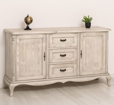 Chest of drawers "Chic" with 2 doors and 3 drawers, soft close drawers - Color_P090 - Deep Brushed