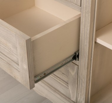 Chest of drawers "Chic" with 2 doors and 3 drawers, soft close drawers - Color_P090 - Deep Brushed