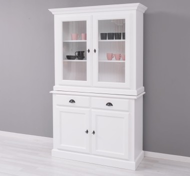 2-Door Sideboard, 2 BAS Drawers + 2 SUP Glass Doors - Color_P004 - PAINT