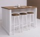 Kitchen island with breakfast area with 3 chairs - Top_P064 / Corp_P004 - DOUBLE COLOR