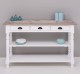 Wall console with turned legs, two shelves and three drawers - Top_P071 / Corp_P004 - Double Color