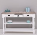 Wall console with turned legs, two shelves and three drawers - Top_P071 / Corp_P004 - Double Color