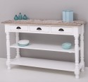 Wall console with turned legs, two shelves and three drawers - Top_P071 / Corp_P004 - Double Color