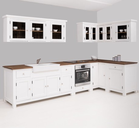 Kitchen in white shades,...