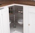 Kitchen in white shades, oak countertop - sink and sanitary ware included in the price