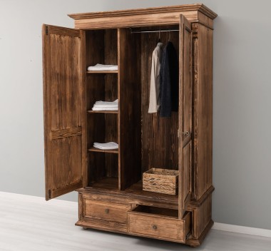 Wardrobe With 2 Doors And 2 Drawers wirth metal rails - Color_P064 - PERIAT ADANC