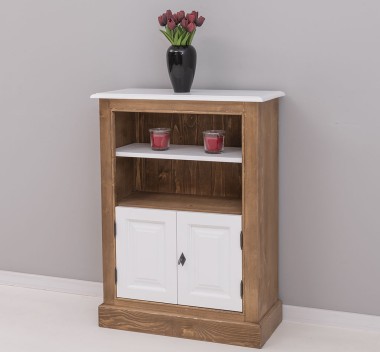 Small bookcase with 2 doors, 1 shelf - Top_P004 - Corpus_P001 - Doors_P004 - Double Color