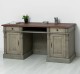 Office desk, closed back directoire collection, top oak - Color Top_P081 - Color Corp_P057 - DOUBLE COLORED