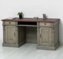 Office desk, closed back directoire collection, top oak - Color Top_P081 - Color Corp_P057 - DOUBLE COLORED