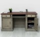 Office desk, closed back directoire collection, top oak - Color Top_P081 - Color Corp_P057 - DOUBLE COLORED