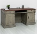 Office desk, closed back directoire collection, top oak - Color Top_P081 - Color Corp_P057 - DOUBLE COLORED