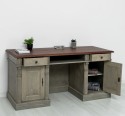 Office desk, closed back directoire collection, top oak - Color Top_P081 - Color Corp_P057 - DOUBLE COLORED