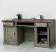 Office desk, closed back directoire collection, top oak - Color Top_P081 - Color Corp_P057 - DOUBLE COLORED