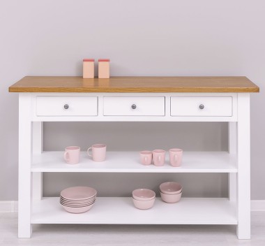 Console with 2 shelves, 3 drawers