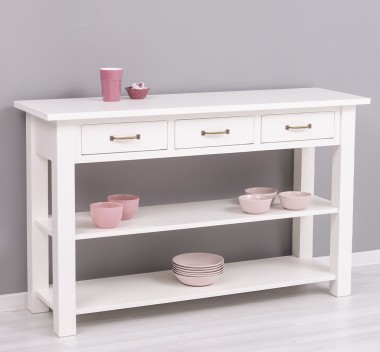 Console with 2 shelves, 3 drawers