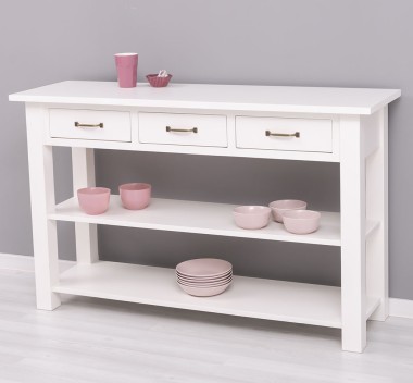 Console with 2 shelves, 3 drawers