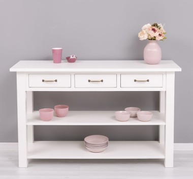 Console with 2 shelves, 3 drawers