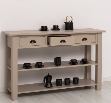 Console with 2 shelves, 3 drawers