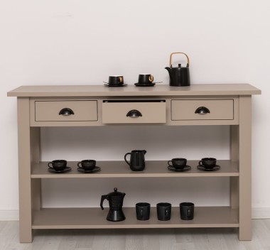 Console with 2 shelves, 3 drawers