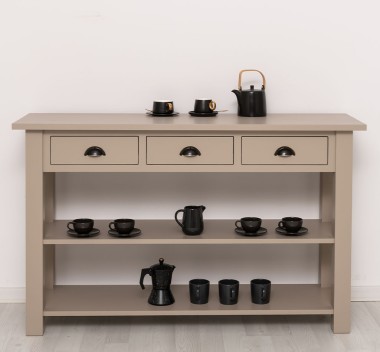 Console with 2 shelves, 3 drawers